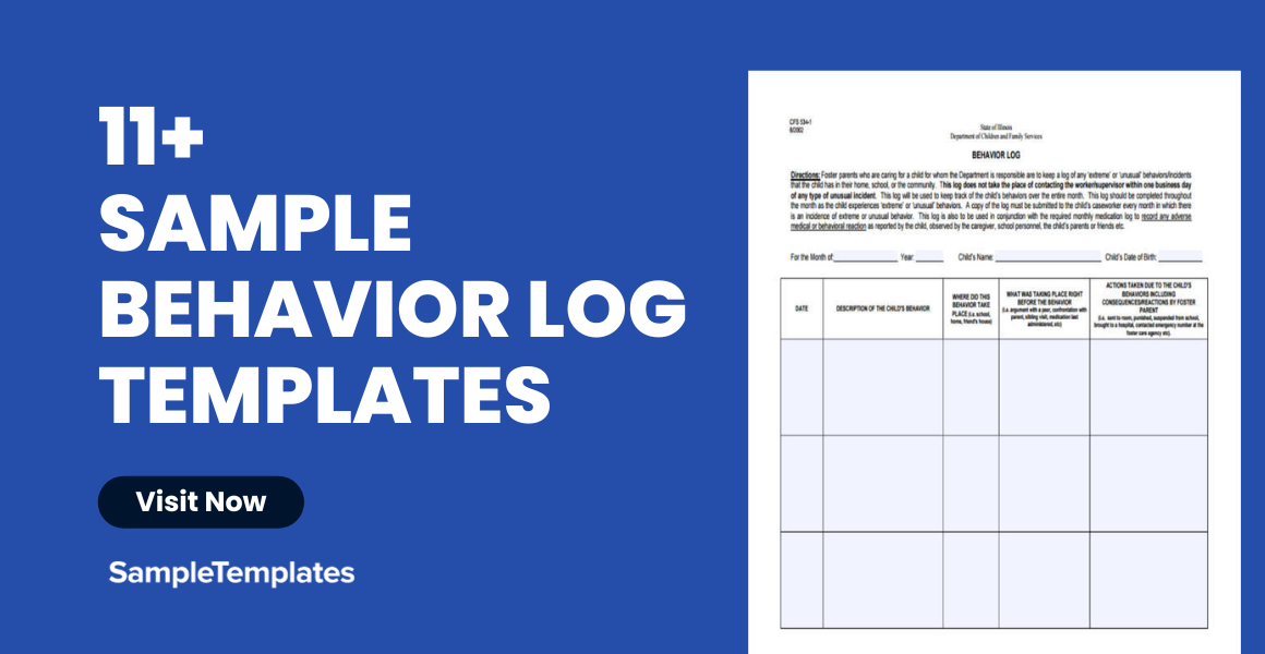sample behavior log template