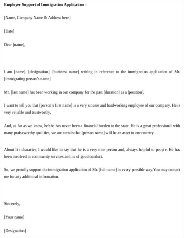 Immigration Reference Letter For A Relative