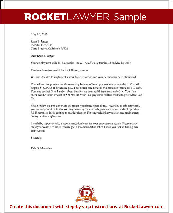 California Termination Letter Template