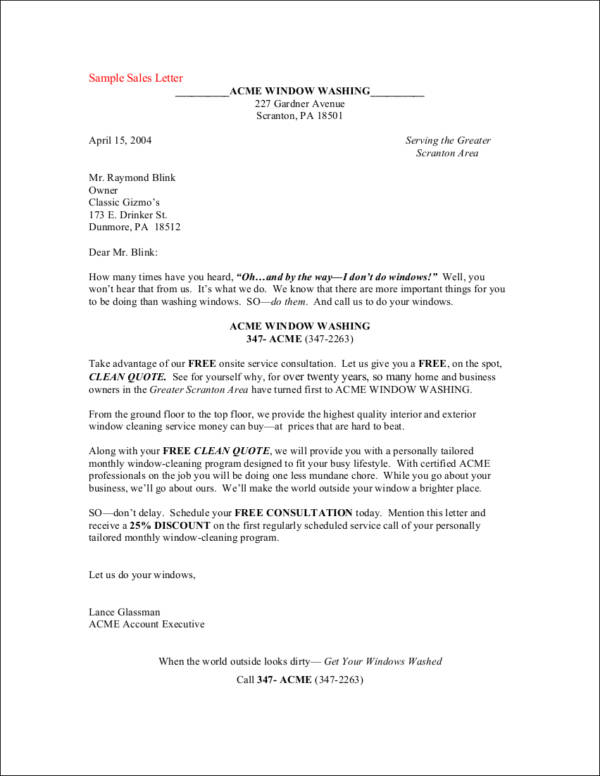 service sales letter example