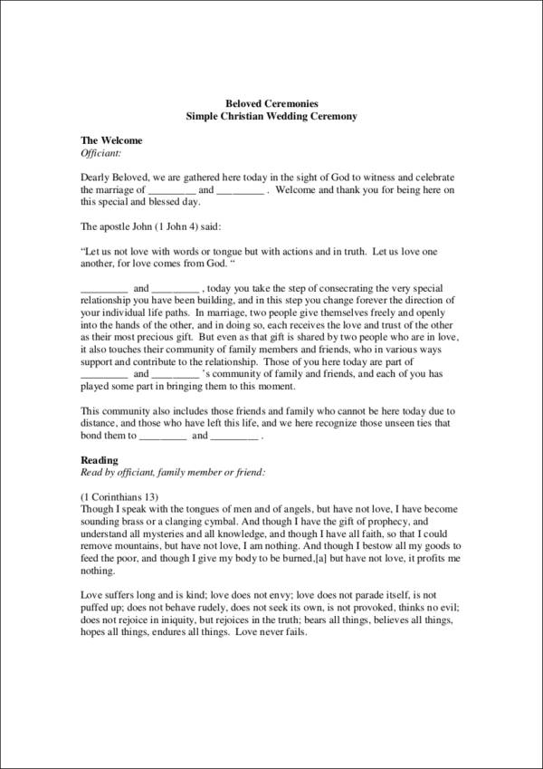 wedding reception script for emcee