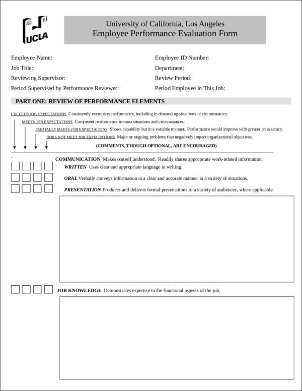 ucla employee performance evaluation form