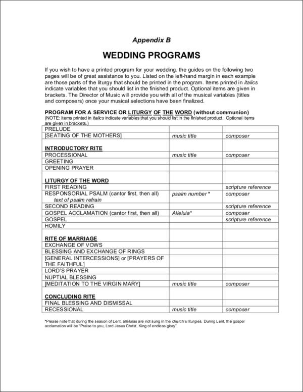 weddingprogram