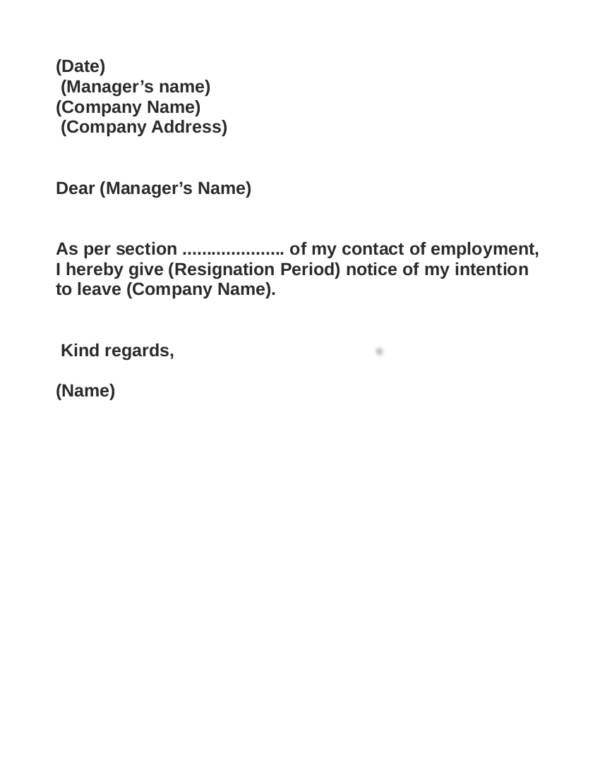 5 immediately effective email resignation letter