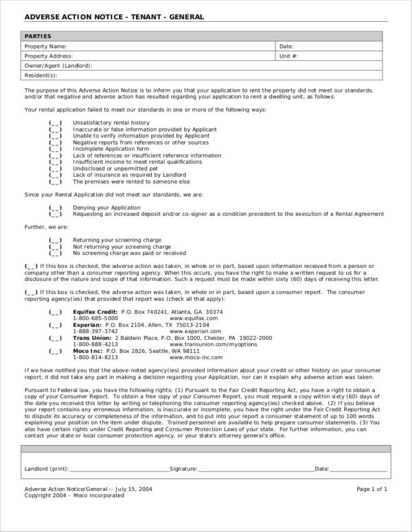 adverse action notice form in pdf