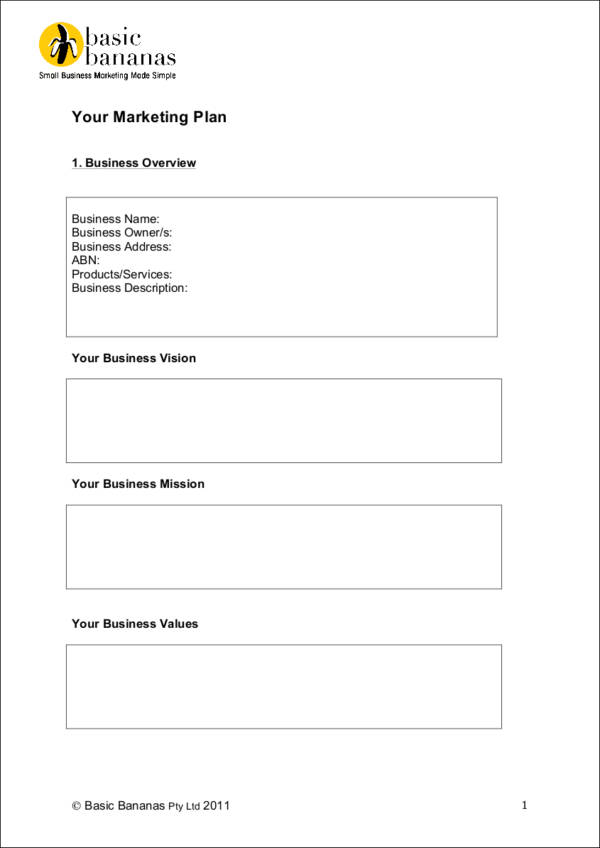 basic marketing plan template