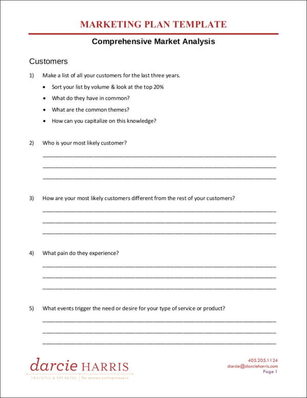 blank marketing plan template