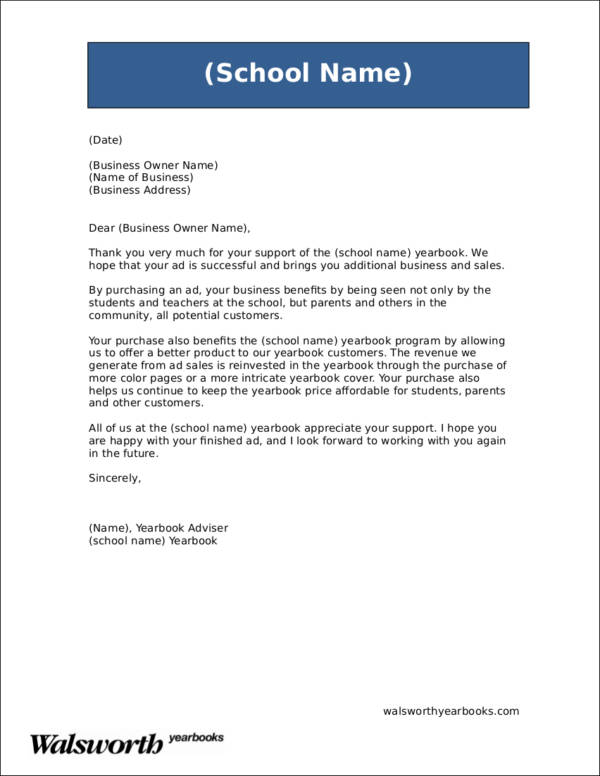 business ad thank you letter