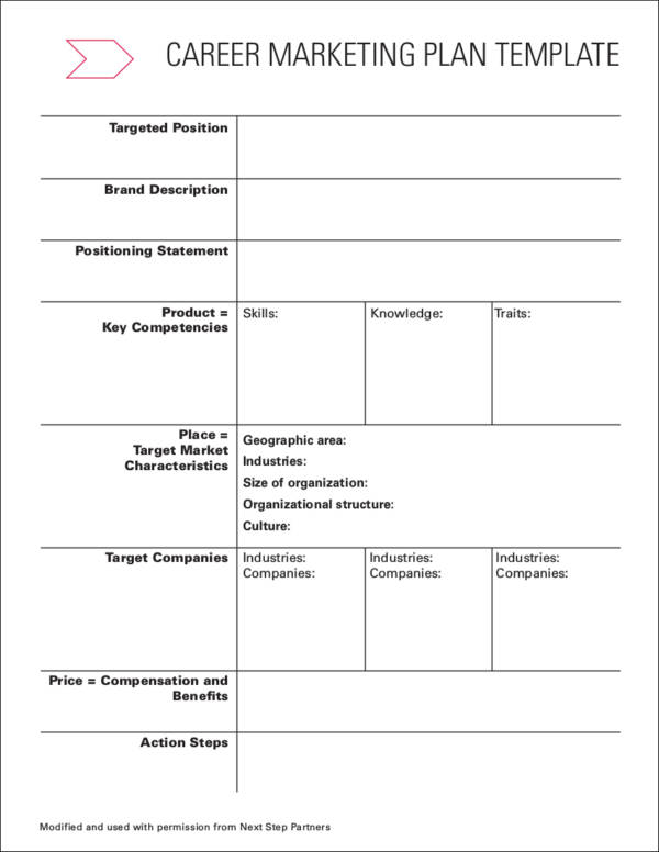 careermarketingplanfillable