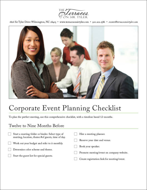 corporate event planning checklist