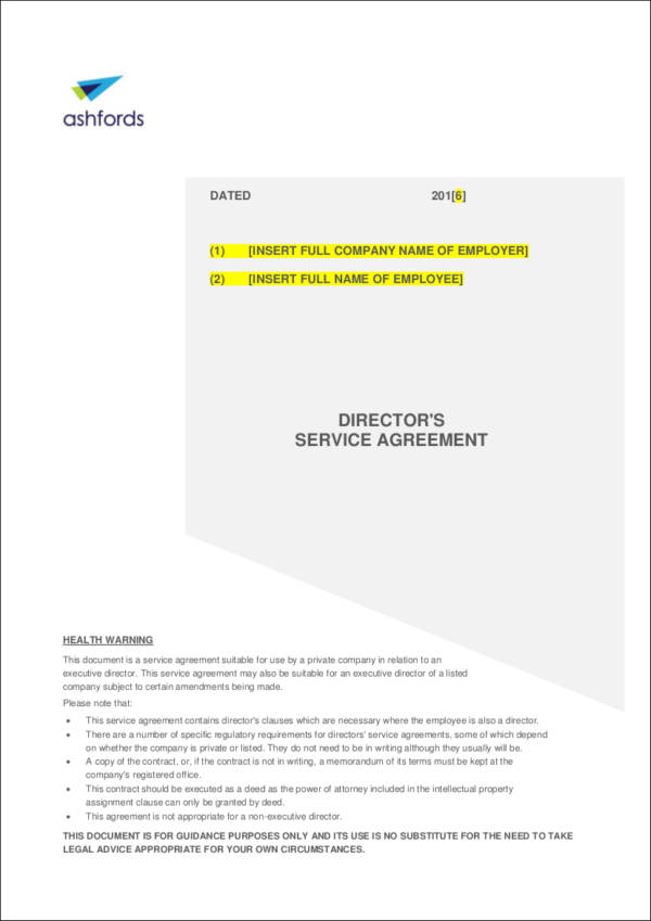 directors service agreement