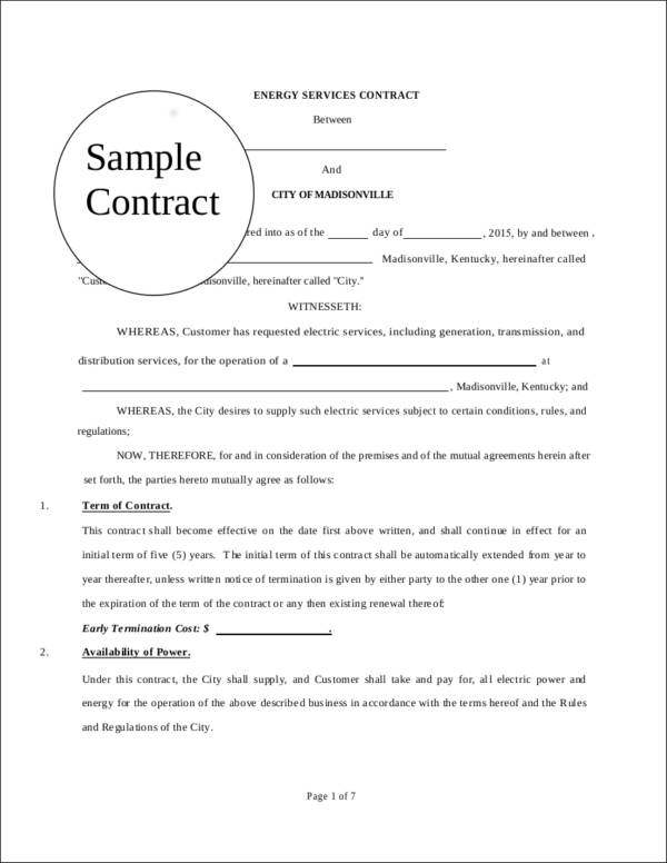 energy services contract