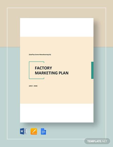 factory marketing plan template