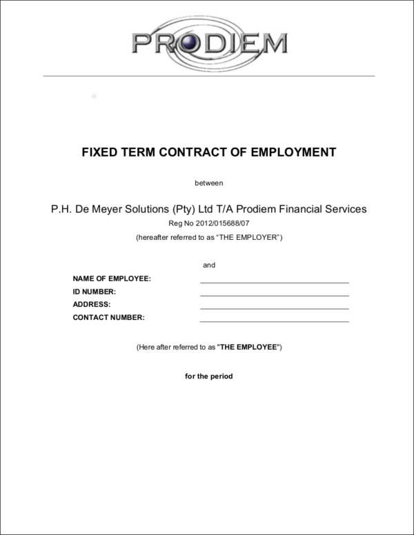 fixed term contract employment