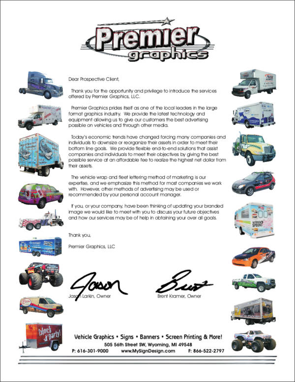 graphics services company introdction letter