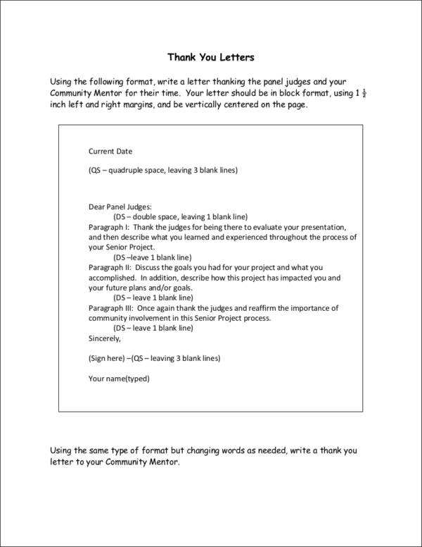 mentor thank you letter template