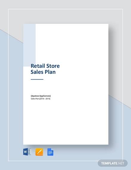 retail store sales plan template