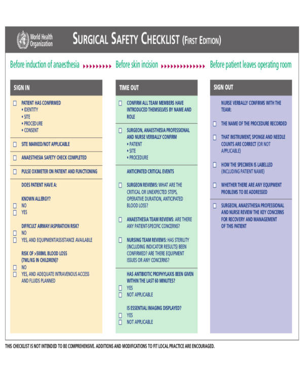 surgical safety checklist