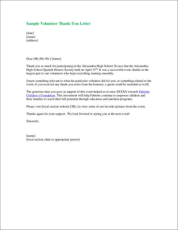 FREE 11 Thank You Letter Samples Templates In MS Word PDF