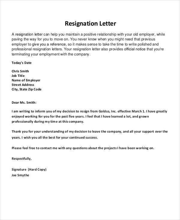 FREE Thank You Resignation Letters And Pointers For Writing It 