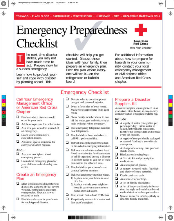 Hurricane Preparedness Checklist Printable
