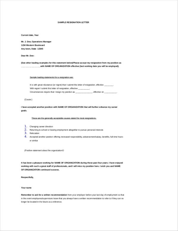 Resignation Letter Template 1 Month Notice from images.sampletemplates.com