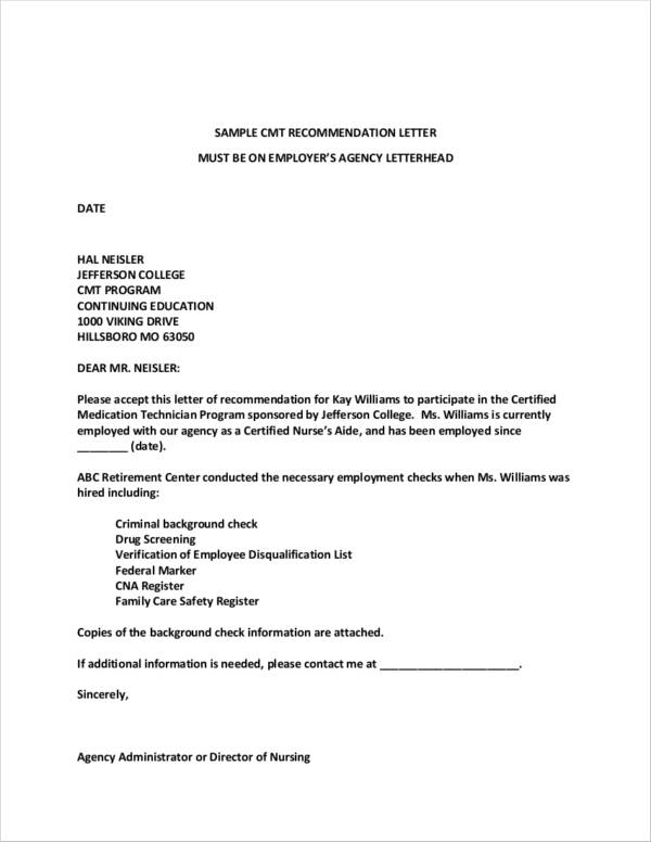 Sample Letter Of Recommendation For Drug Rehabilitation | Classles