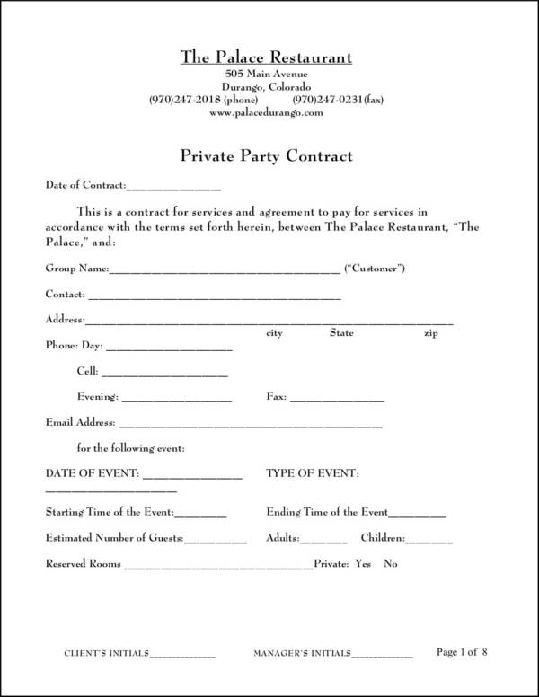 private party contract