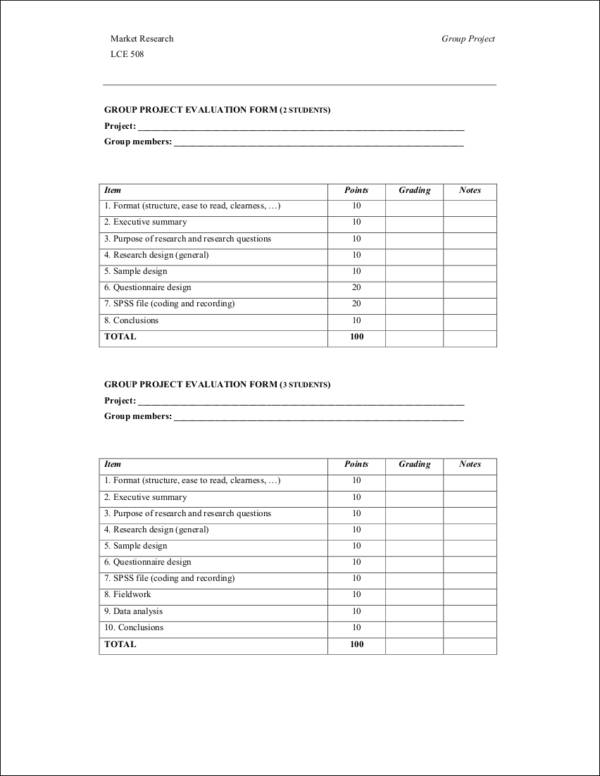 sales marketing evaluation form