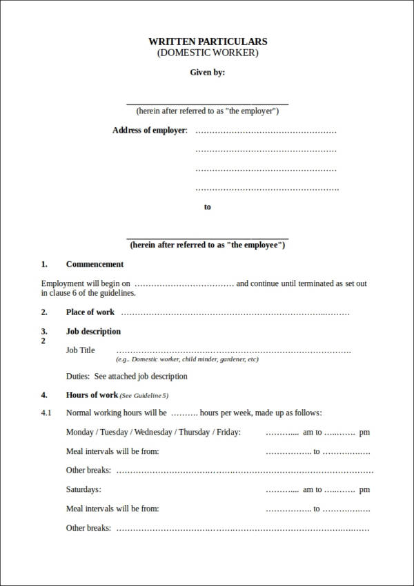 free 22 employee contract templates in pdf ms word google docs pages