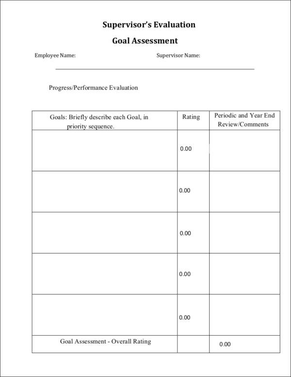 administrative work evaluation form