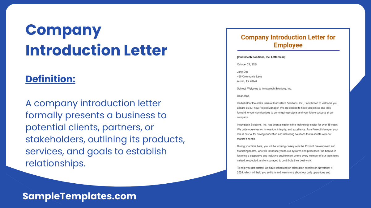 Company Introduction Letter