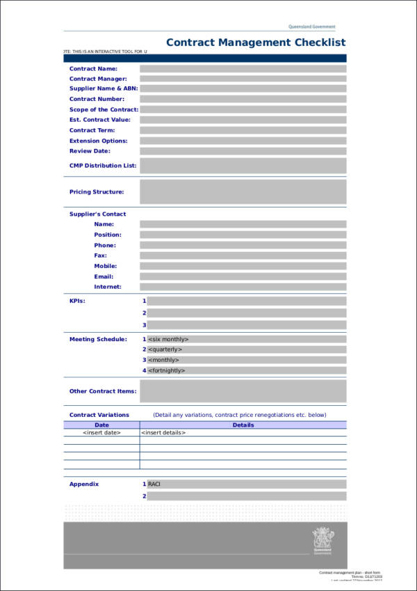 FREE 20+ Contract Checklist Samples & Templates in PDF MS Word Excel