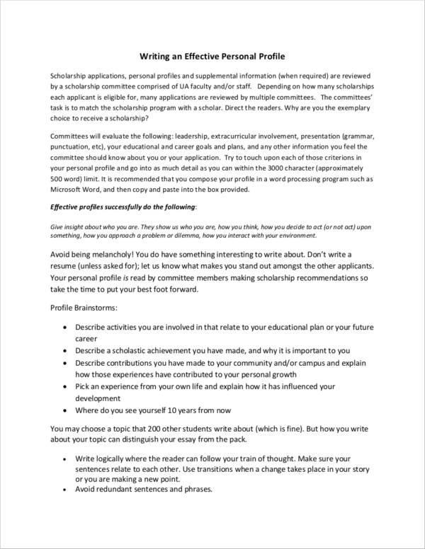 FREE 15 Personal Profile Samples In PDF Word