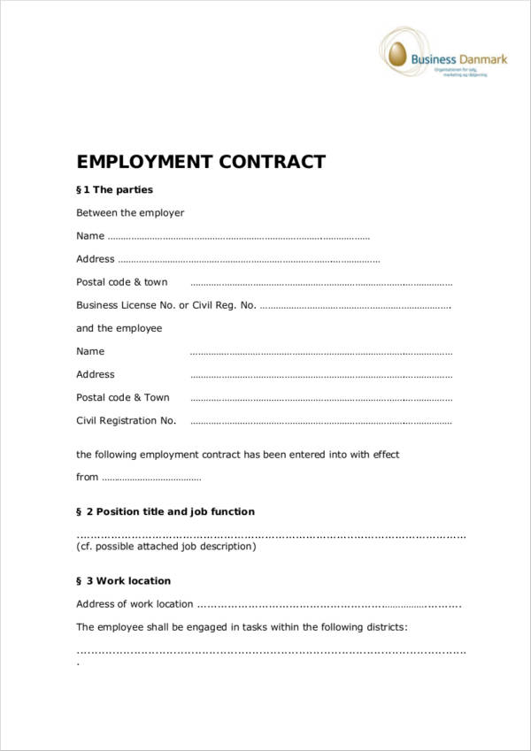 Employee Contract Template Pdf HotPicture