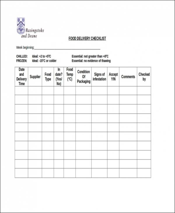 FREE 19  Delivery Checklist Samples Templates in MS Word PDF