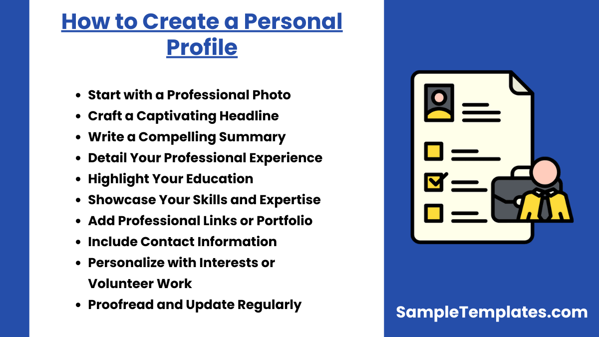 how to create a personal profile