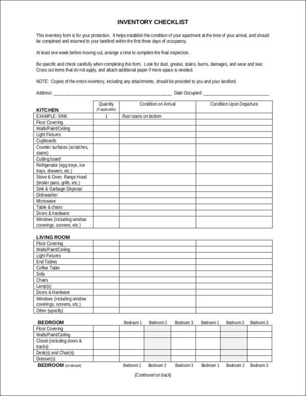 inspection checklist sample for student affairs