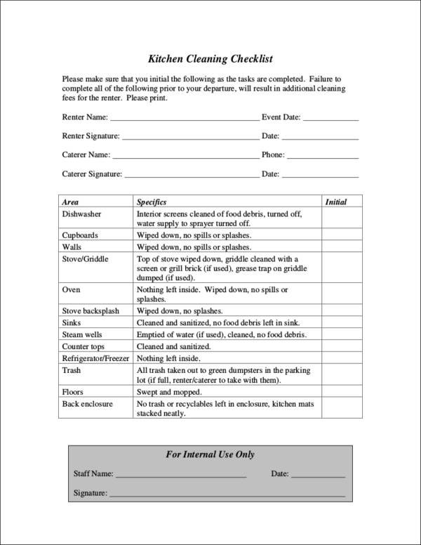 kitchen cleaning checklist template1
