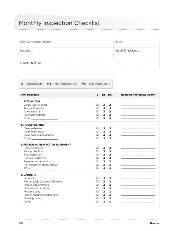 FREE 20 Monthly Checklist Samples Templates In Excel MS Word PDF 