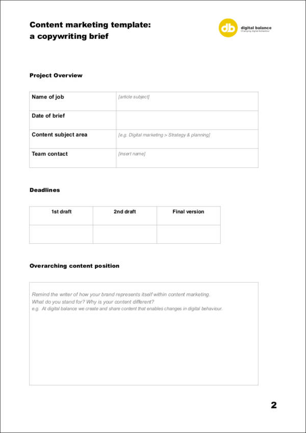 printable content marketing template