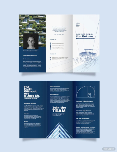 professional company profile tri fold brochure template
