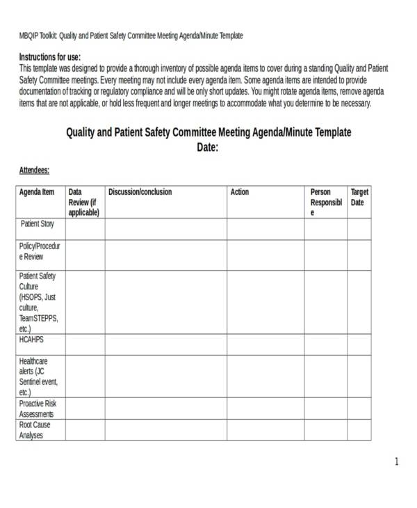 Safety Meeting Minutes Template
