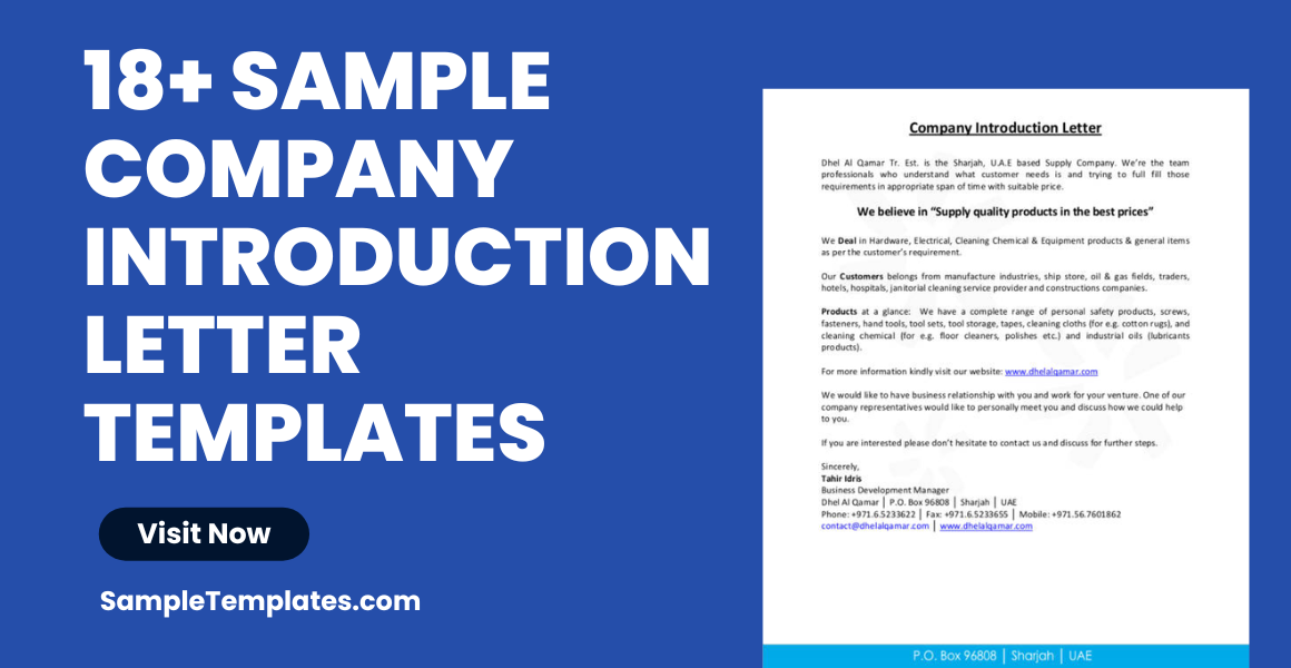 sample company introduction letter template