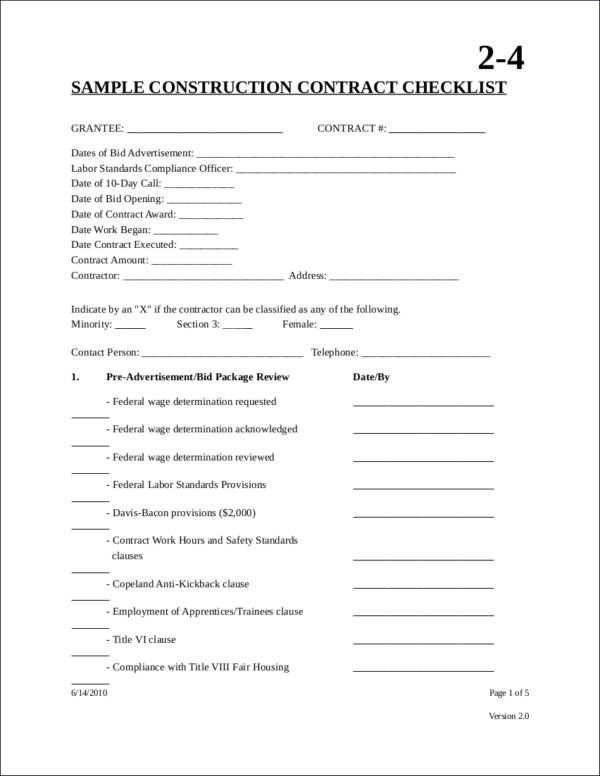 sample construction contract checklist1