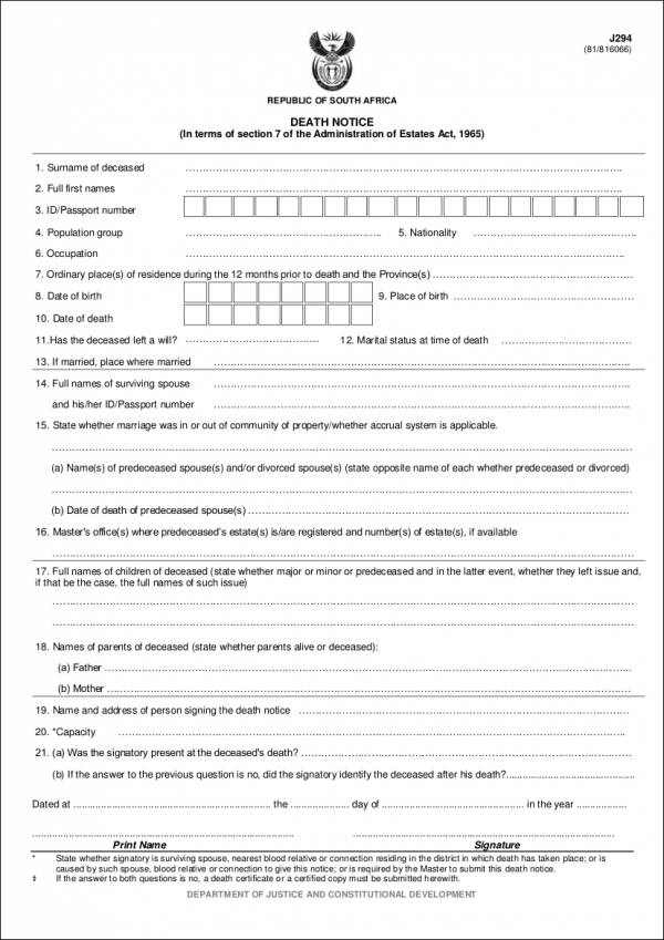 social security death notice