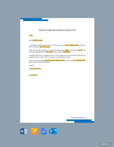 startup company introduction letter template
