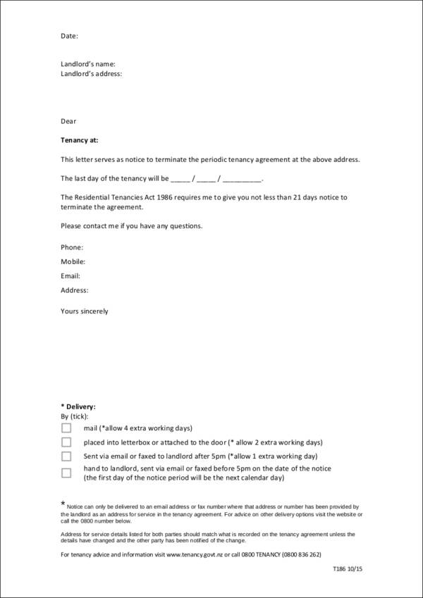 FREE 10  Tenancy Notice Samples Templates in PDF