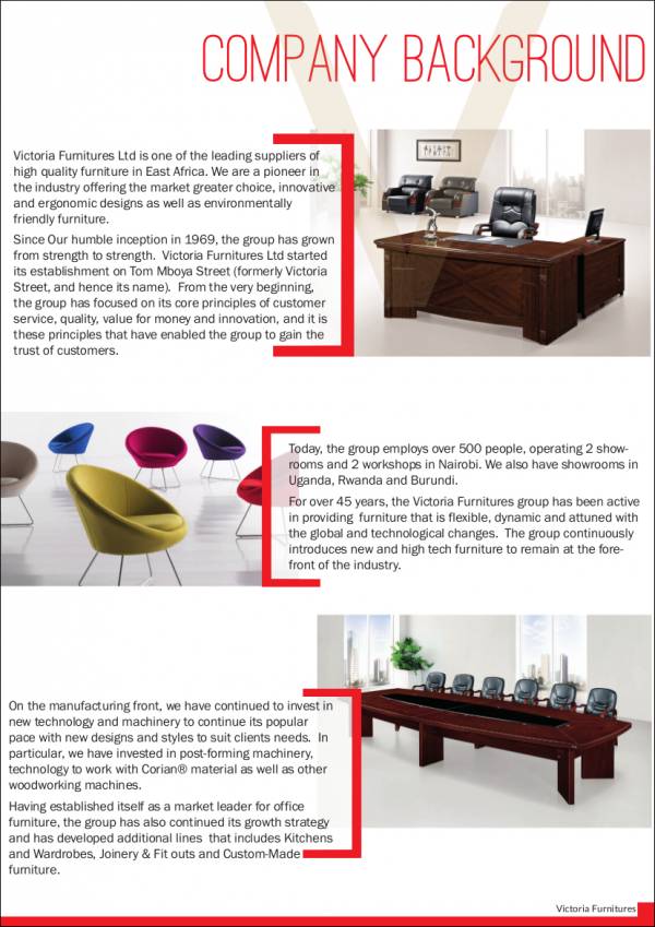 Company Profile Sample For Furniture Company 