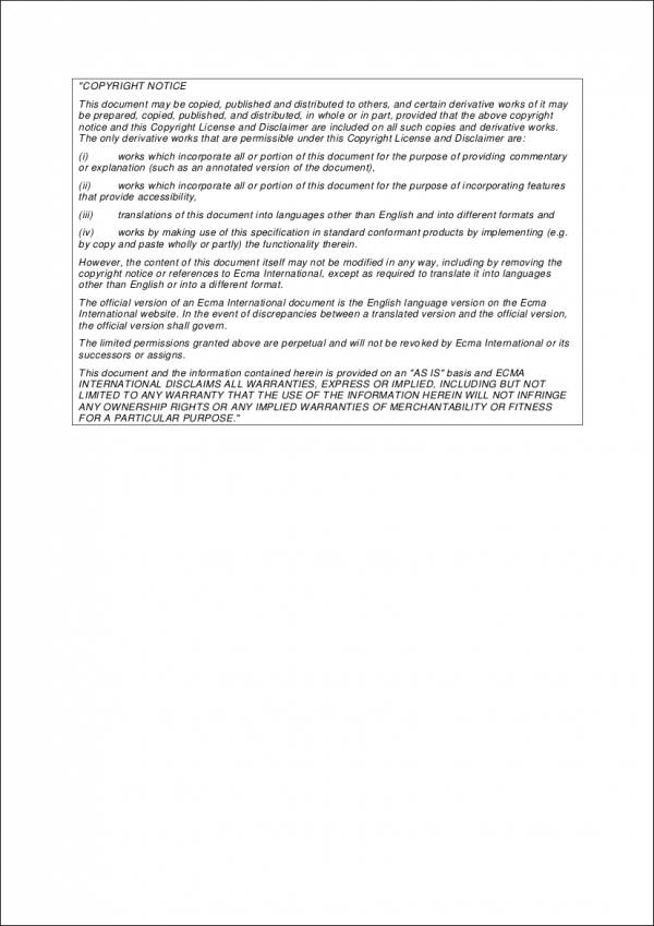 copyright notice sample in pdf